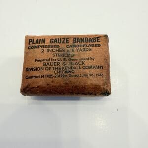 Bauer & Black US Military Gauze Compressed Camouflaged Bandage WWII June 26,1943